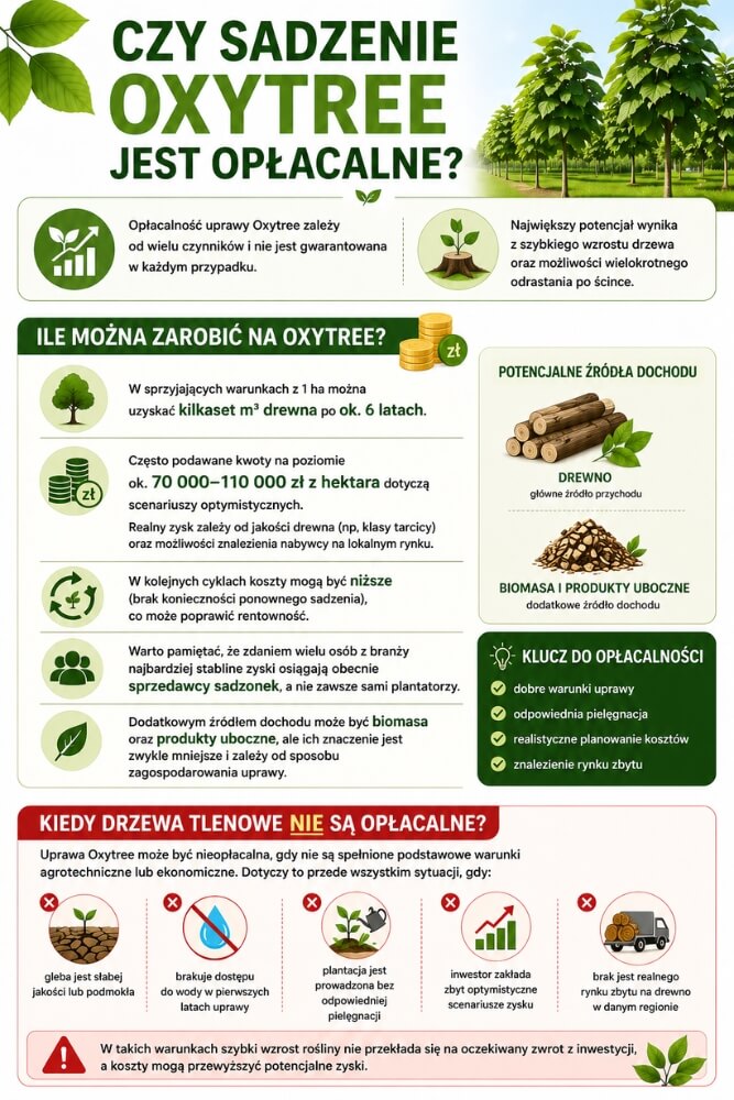 drzewa tlenowce - opłacalność uprawy oxytree - opłacalność