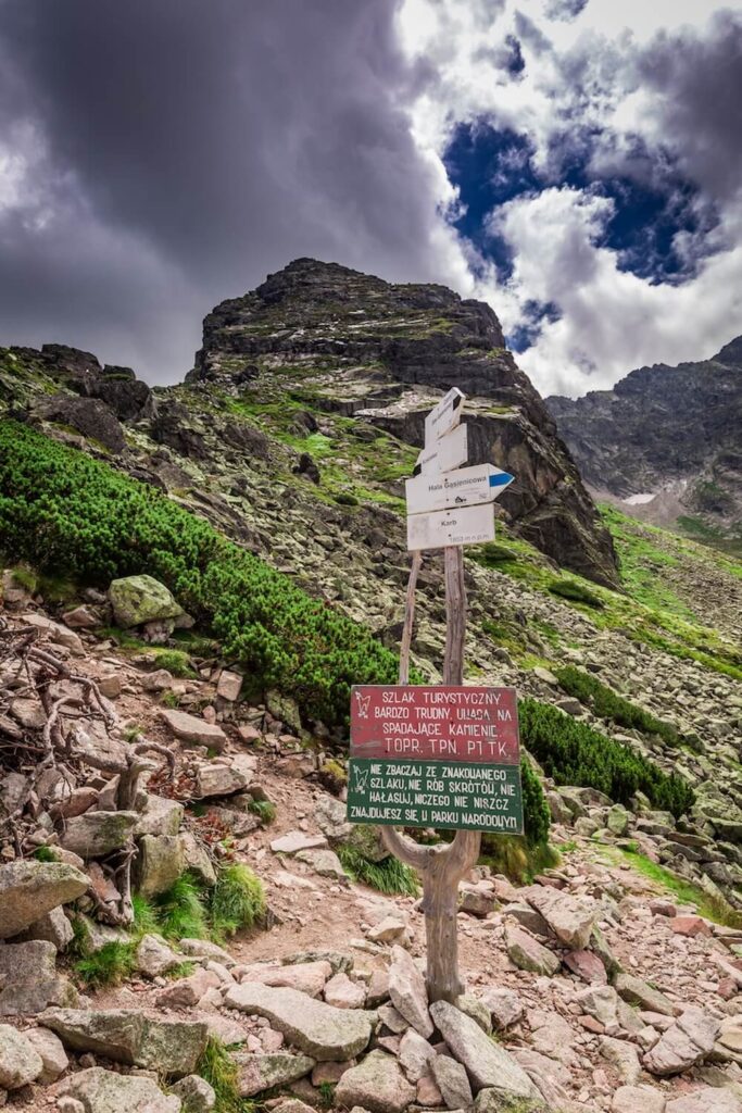 Tabliczki z oznaczeniami szlaków turystycznych 