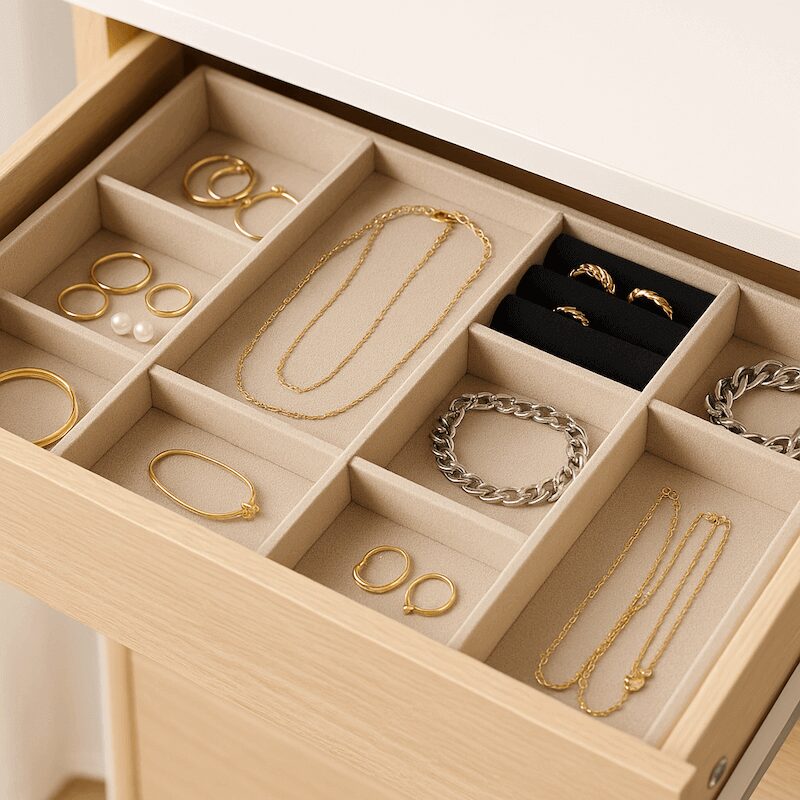 jak przechowywać biżuterię w szafce