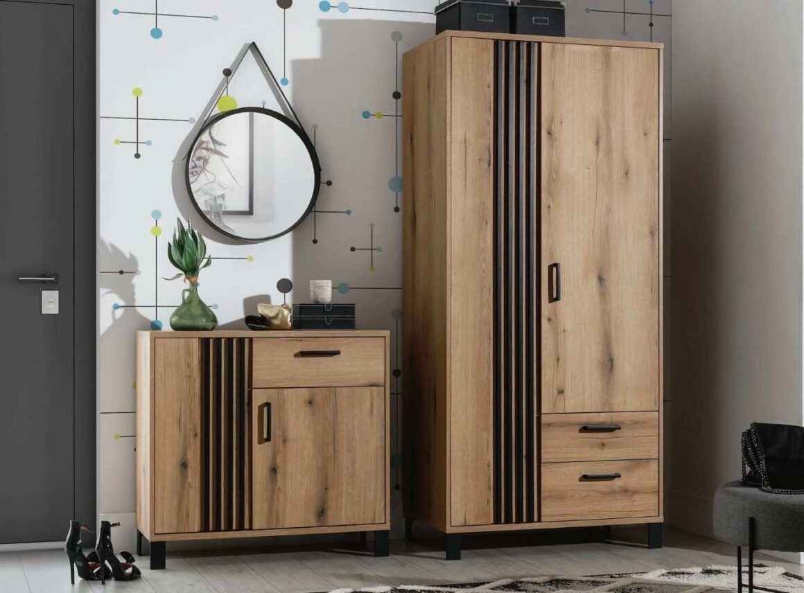 szafki do przedpokoju z lamelami