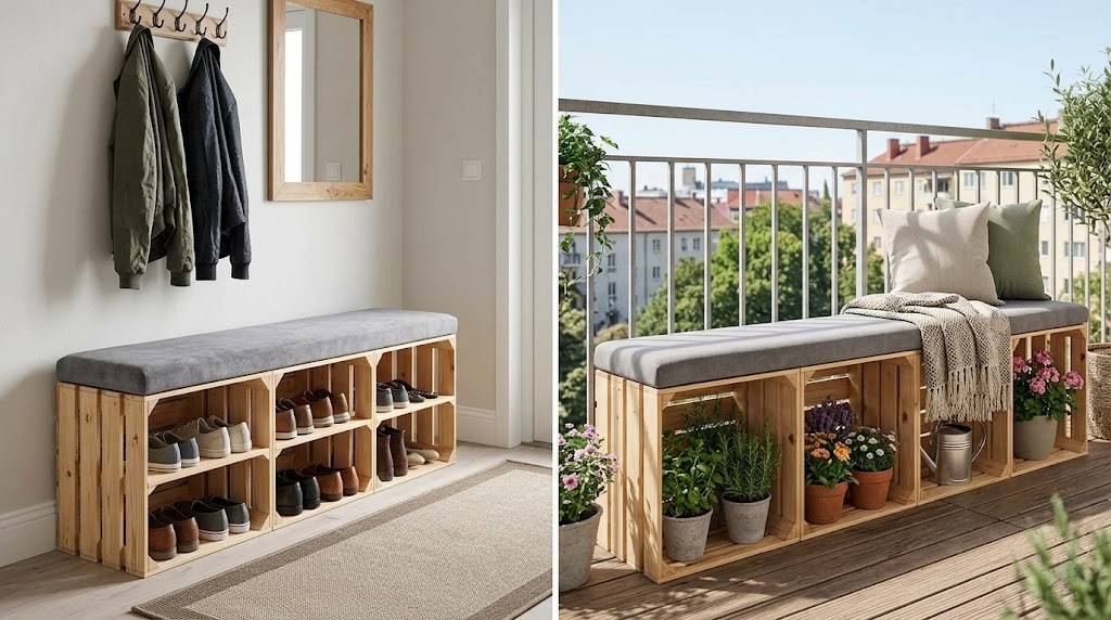 meble ze skrzynek - siedzisko 