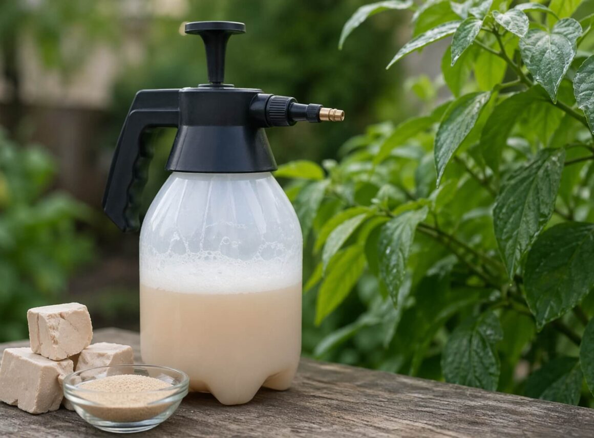 oprysk z drożdży na rośliny