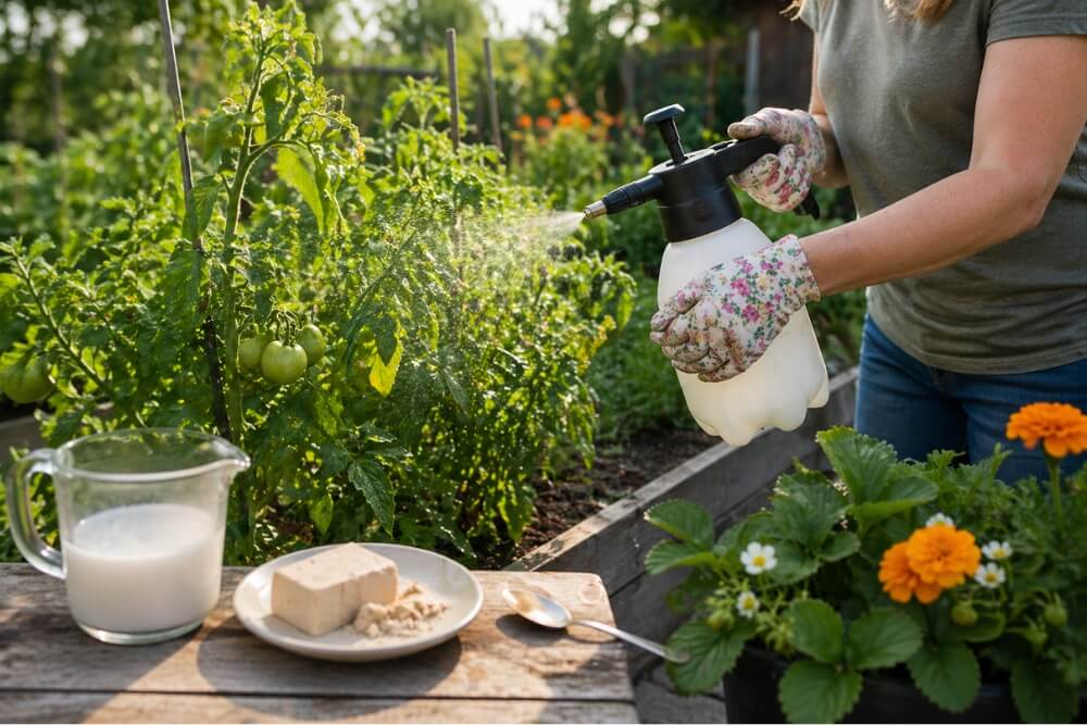 oprysk z drożdży na pomidorach