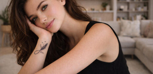 Tatuaż znak nieskończoności piórko – znaczenie i zdjęcia