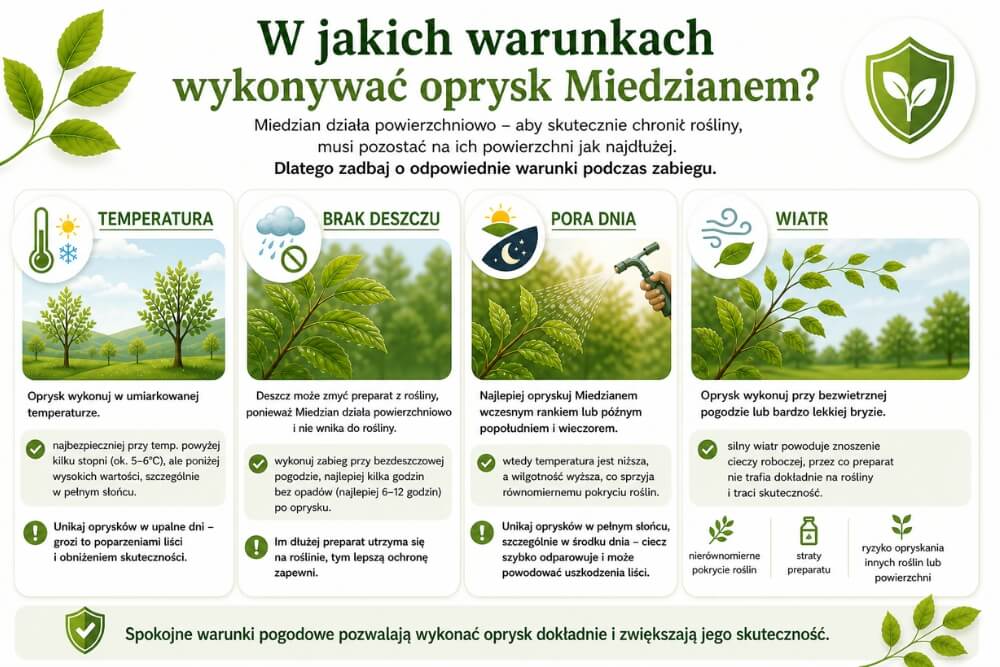 miedzian oprysk - prawidłowe warunki miedzian oprysk - warunki
